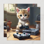"Pixel Paws: The Gamer Kitten in Action" Save The Date (Vorne/Hinten)