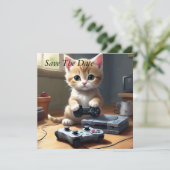 "Pixel Paws: The Gamer Kitten in Action" Save The Date (Stehend Vorderseite)