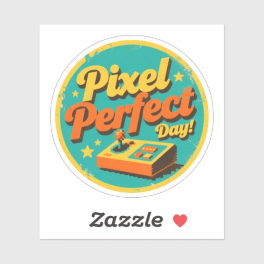 Pixel Perfect Day Funny Retro Gaming Design Aufkleber (Blatt)