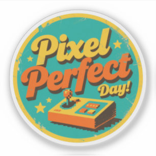 Pixel Perfekter Tag Lustiges Retro-Gaming-Design Aufkleber