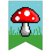 Pixel-Pilz-Geburtstags-Flaggen-Fahne Wimpelkette (Erste Fahne)