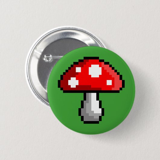 Pixel-Pilz-Knopf Button (Vorne & Hinten)