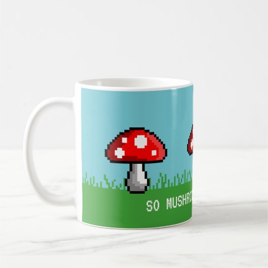 Pixel-Pilz-Wiesen-Tasse Kaffeetasse (Links)