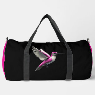 Pixel Pink Hummingbird Duffle Bag