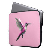 Pixel Pink Hummingbird Laptopschutzhülle (Vorderseite Links)