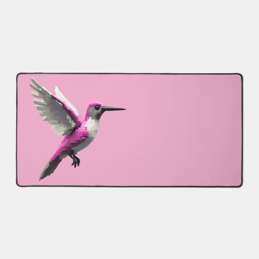 Pixel Pink Hummingbird Schreibtischunterlage (Vorderseite)