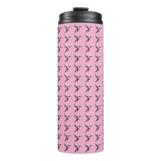 Pixel Pink Hummingbird Thermosbecher (Vorderseite)