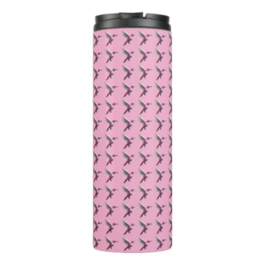 Pixel Pink Hummingbird Thermosbecher (Rückseite)