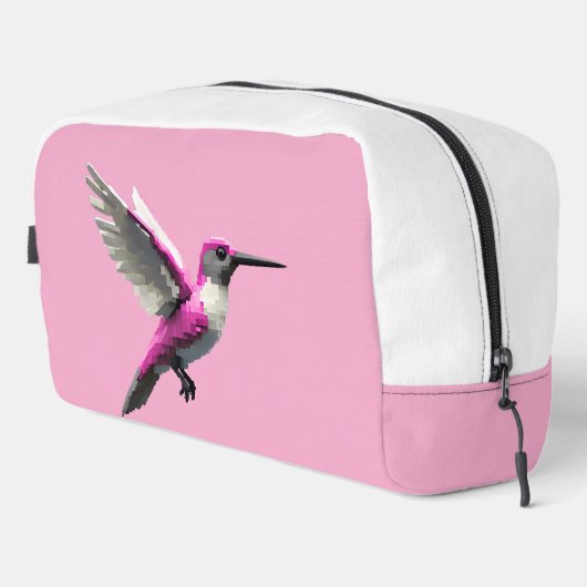 Pixel Pink Hummingbird Waschbeutel (Rechte Ecke)