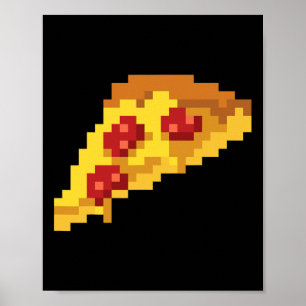 Pixel Pizza 80er Video Game Retro 8-Bit Halloween  Poster