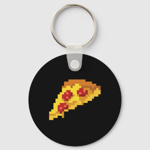 Pixel Pizza 80er Video Game Retro 8-Bit Halloween  Schlüsselanhänger