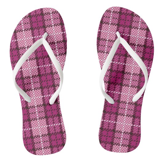 Pixel Plaid_Magenta-Black Badesandalen (Fußbett)
