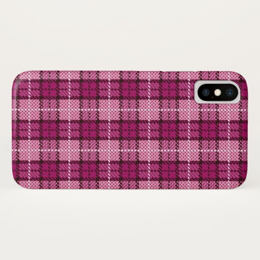Pixel Plaid_Magenta-Black Case-Mate iPhone Hülle (Rückseite (Horizontal))