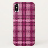 Pixel Plaid_Magenta-Black Case-Mate iPhone Hülle (Rückseite)
