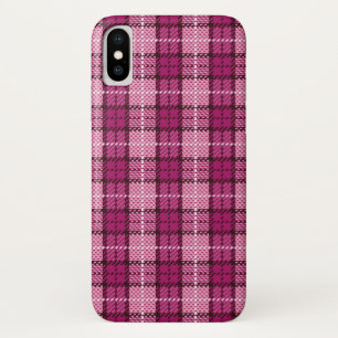 Pixel Plaid_Magenta-Black iPhone X Hülle