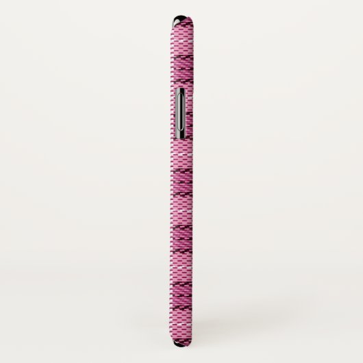 Pixel Plaid_Magenta-Black Case-Mate iPhone Hülle (Hinten/Rechts)