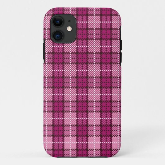 Pixel Plaid_Magenta-Black Case-Mate iPhone Hülle (Rückseite)