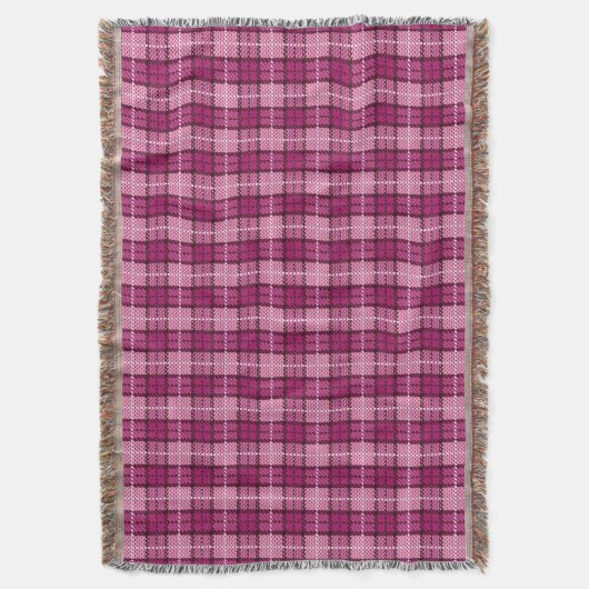 Pixel Plaid_Magenta-Black Decke (Vorderseite Vertikal)