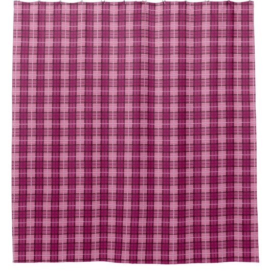 Pixel Plaid_Magenta-Black Duschvorhang (Vorderseite)