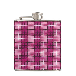 Pixel Plaid_Magenta-Black Flachmann