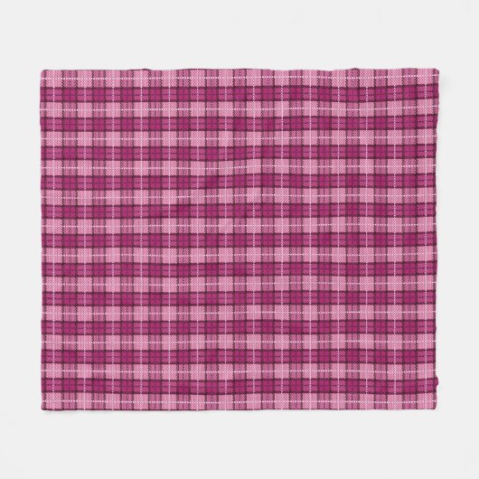 Pixel Plaid_Magenta-Black Fleecedecke (Vorderseite (Horizontal))