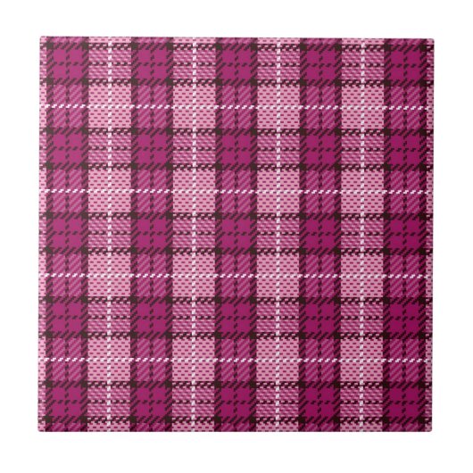 Pixel Plaid_Magenta-Black Fliese (Vorderseite)