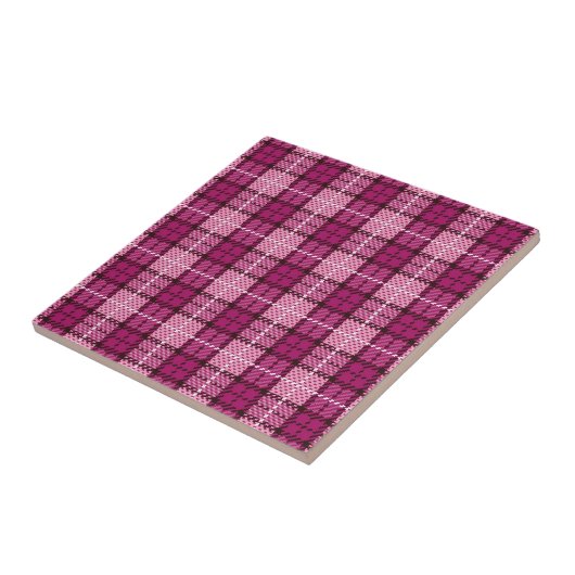 Pixel Plaid_Magenta-Black Fliese (Seite)