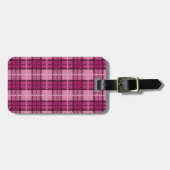 Pixel Plaid_Magenta-Black Gepäckanhänger (Vorderseite horizontal)