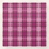 Pixel Plaid_Magenta-Black Glasuntersetzer (Vorderseite)