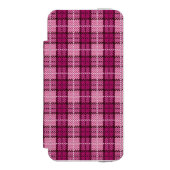 Pixel Plaid_Magenta-Black Incipio iPhone Geldbeutel-Hülle (Folio Vorderseite)