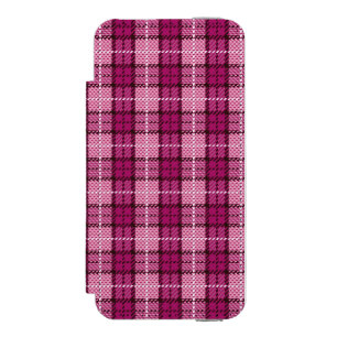 Pixel Plaid_Magenta-Black Incipio Watson™ iPhone 5 Geldbörsen Hülle