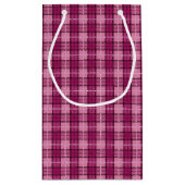 Pixel Plaid_Magenta-Black Kleine Geschenktüte (Rückseite)