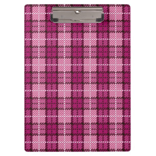 Pixel Plaid_Magenta-Black Klemmbrett