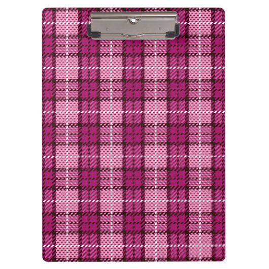 Pixel Plaid_Magenta-Black Klemmbrett (Vorderseite)