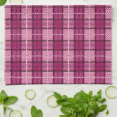 Pixel Plaid_Magenta-Black Küchentuch (Gefaltet)