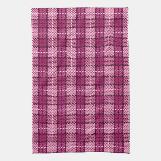 Pixel Plaid_Magenta-Black Küchentuch (Vertikal)
