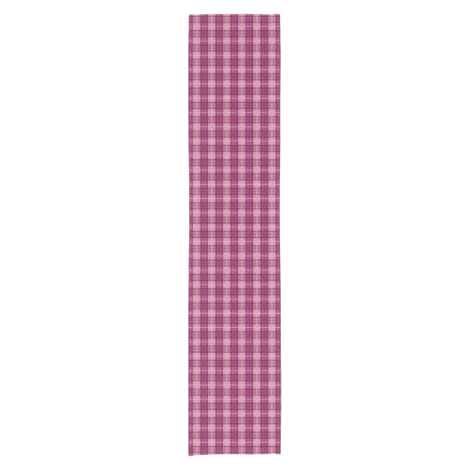 Pixel Plaid_Magenta-Black Kurzer Tischläufer (Vorderseite)
