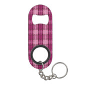 Pixel Plaid_Magenta-Black Mini Flaschenöffner (Rückseite)