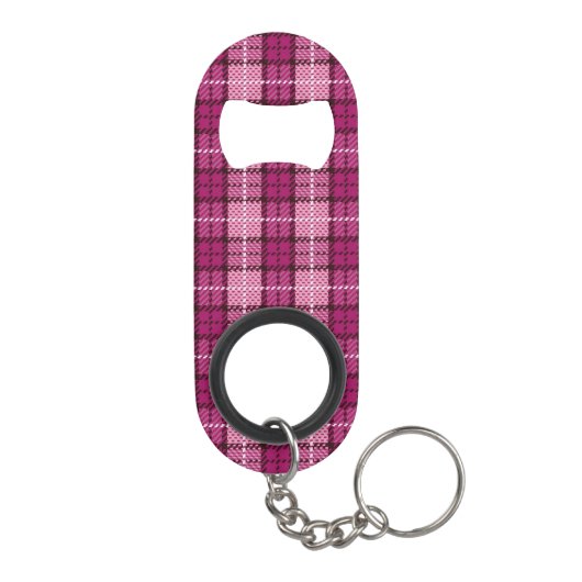 Pixel Plaid_Magenta-Black Mini Flaschenöffner (Rückseite)