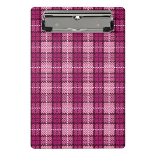 Pixel Plaid_Magenta-Black Mini Klemmbrett