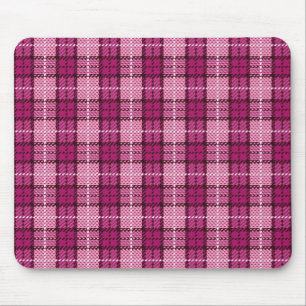 Pixel Plaid_Magenta-Black Mousepad