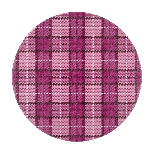 Pixel Plaid_Magenta-Black Schneidebrett (Vorderseite)