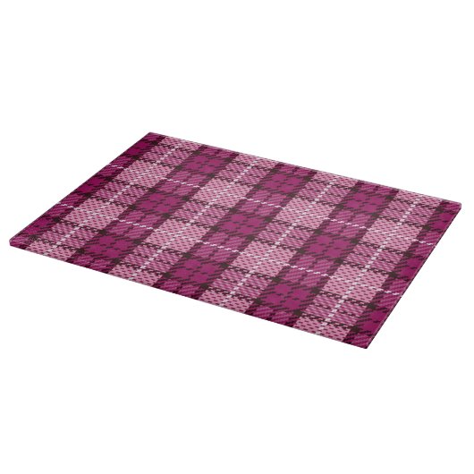 Pixel Plaid_Magenta-Black Schneidebrett (Ecke)