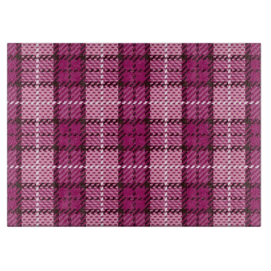 Pixel Plaid_Magenta-Black Schneidebrett (Vorderseite)