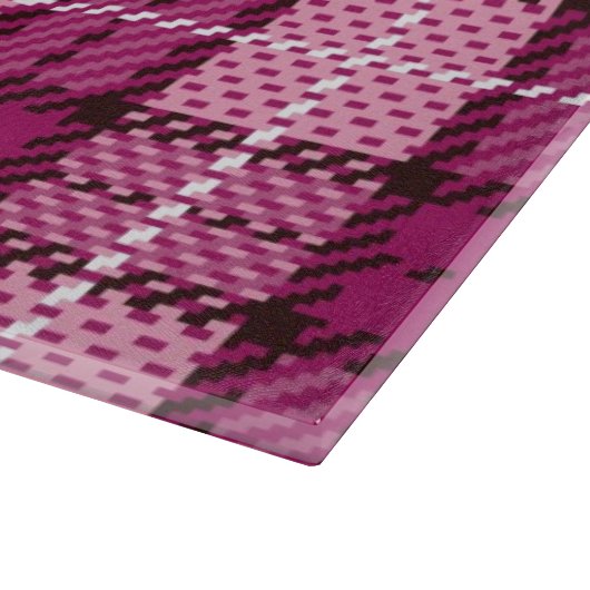 Pixel Plaid_Magenta-Black Schneidebrett (Ecke)