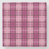 Pixel Plaid_Magenta-Black Steinuntersetzer (Vorderseite)