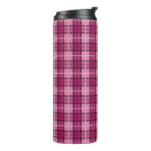 Pixel Plaid_Magenta-Black Thermosbecher (Nach links gedreht)