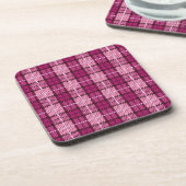 Pixel Plaid_Magenta-Black Untersetzer (Linke Seite)