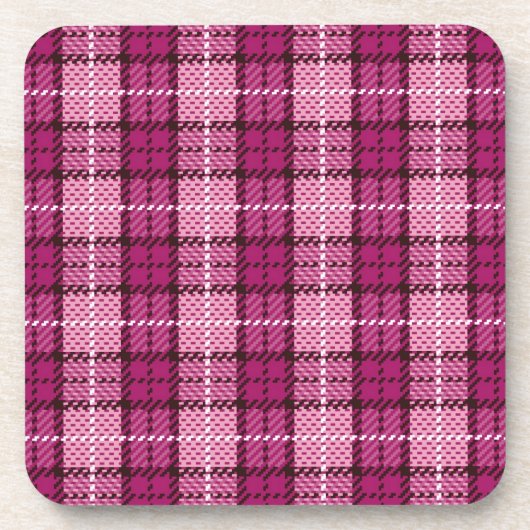 Pixel Plaid_Magenta-Black Untersetzer (Vorderseite)