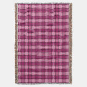 Pixel Plaid_Magenta-Schwarz Decke (Vorderseite Vertikal)